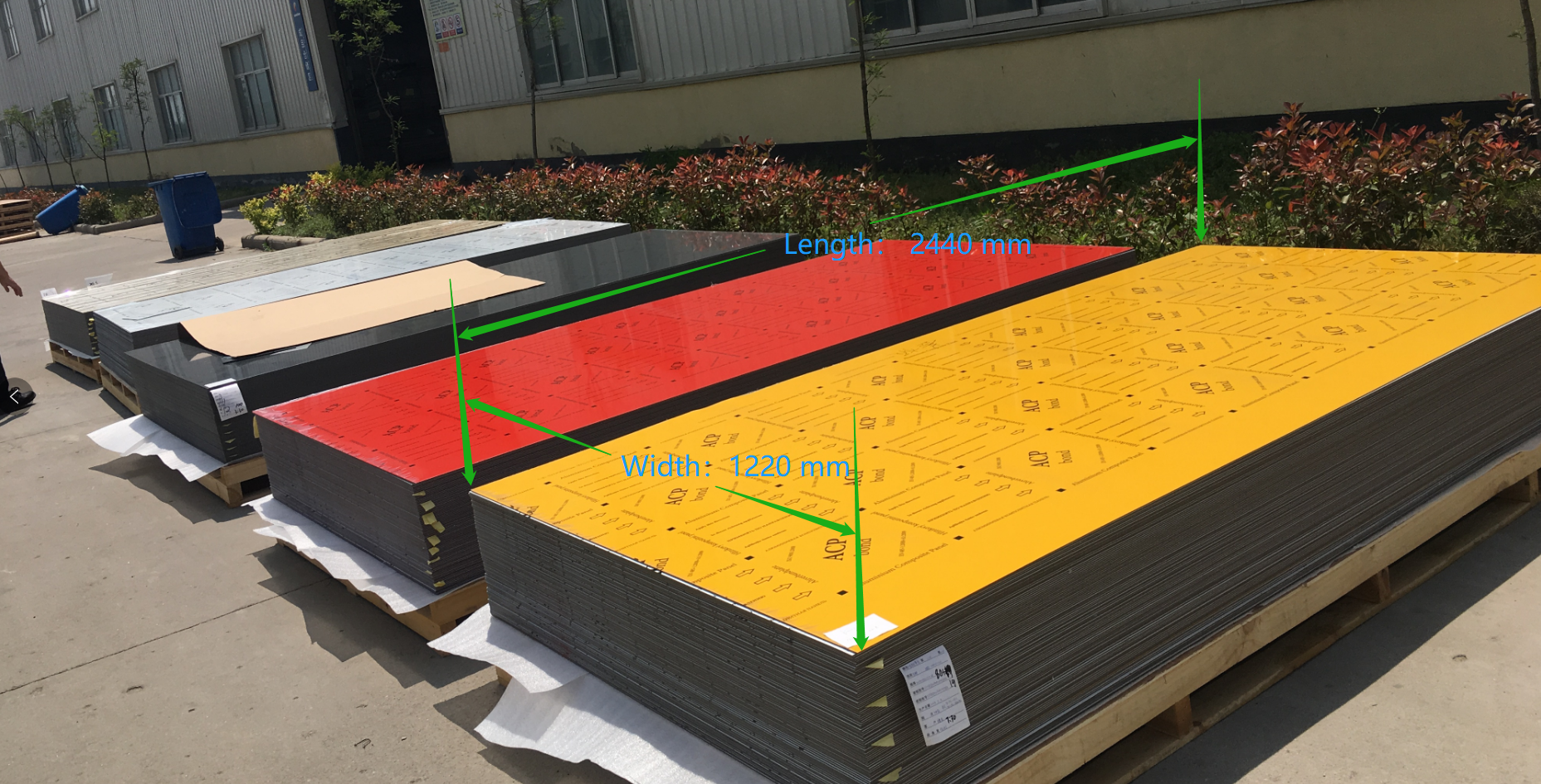 Aluminiowy panel kompozytowy Standardowy powszechnie używany rozmiar