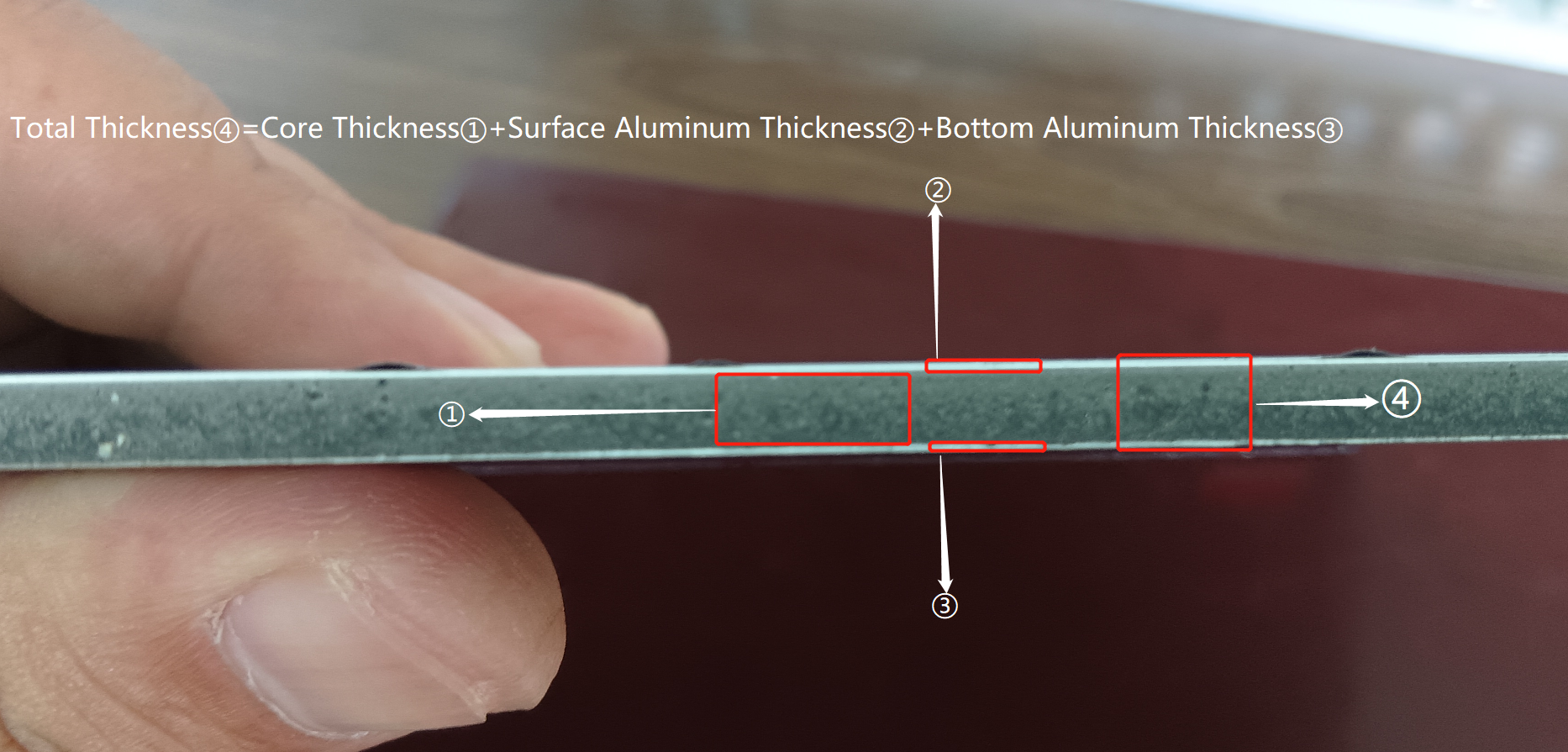 Grubość aluminium aluminiowego panelu kompozytowego